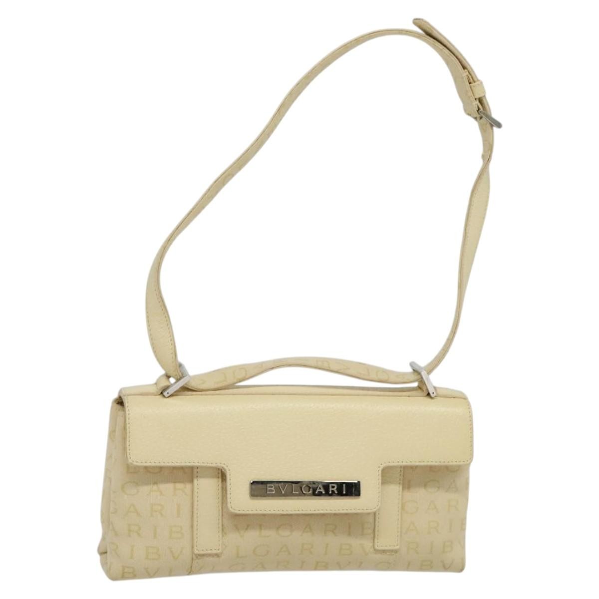 Bvlgari B.Zero1 Logomania Bag Canvas with Leather, BEIGE, CANVAS, Shoulder bag