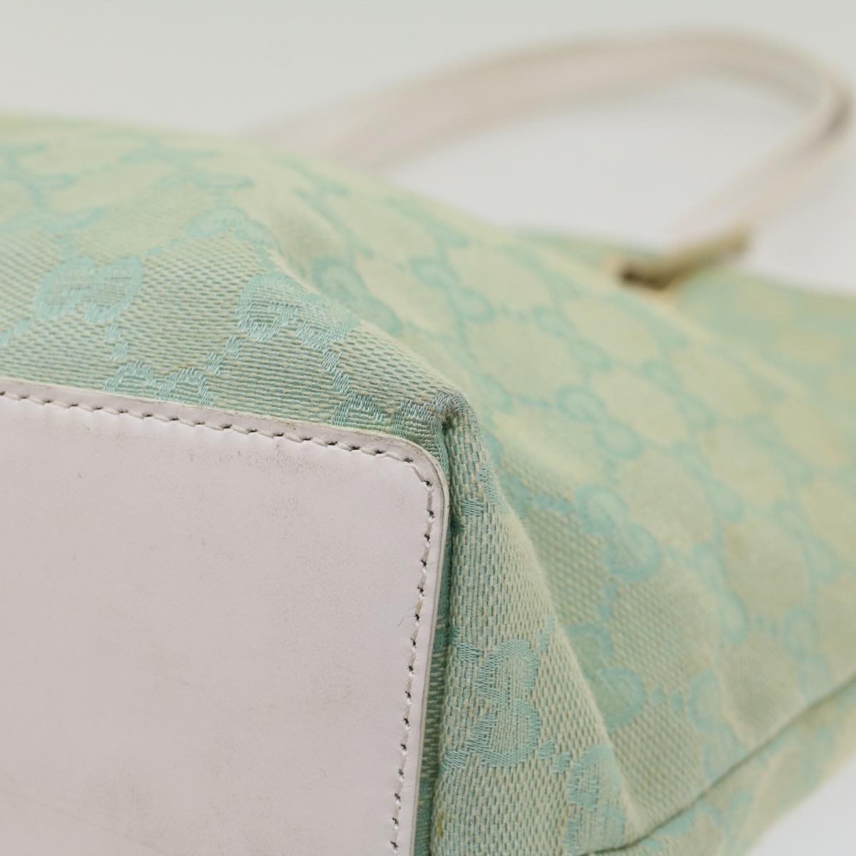 Gucci Vintage Bucket Shopping Tote GG Canvas, BLUE, CANVAS, Tote bag