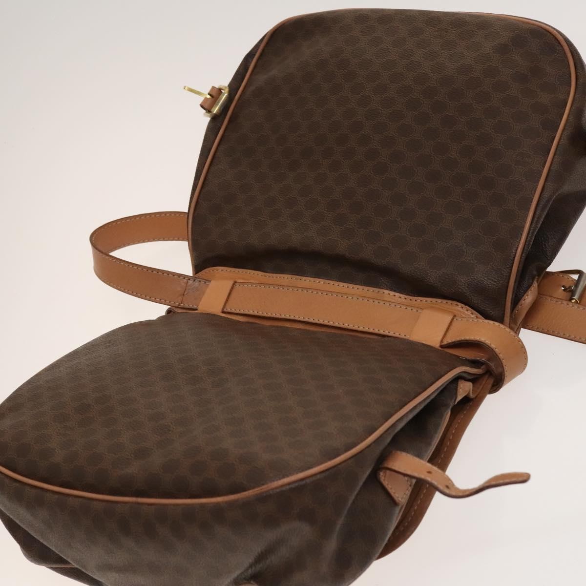 Celine Macadam Shoulder Bag PVC Leather, Brown, PVC + Canvas, Crossbody Bag