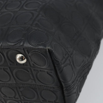 Salvatore Ferragamo Gancini Tote Leather, BLACK, LEATHER, Tote bag