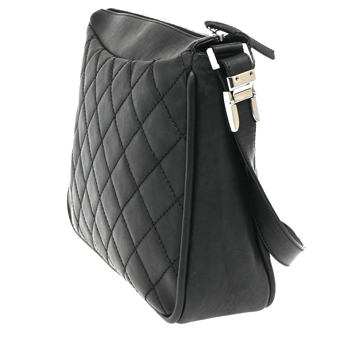 Chanel Vintage Timeless CC Adjustable Shoulder Bag Quilted Caviar, BLACK, LEATHER, Shoulder bag