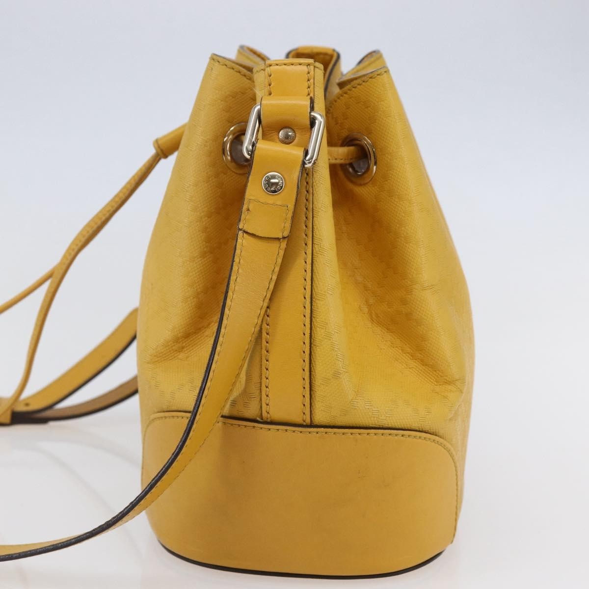 Gucci Bright Bucket Bag Diamante Leather, YELLOW, LEATHER, Shoulder bag