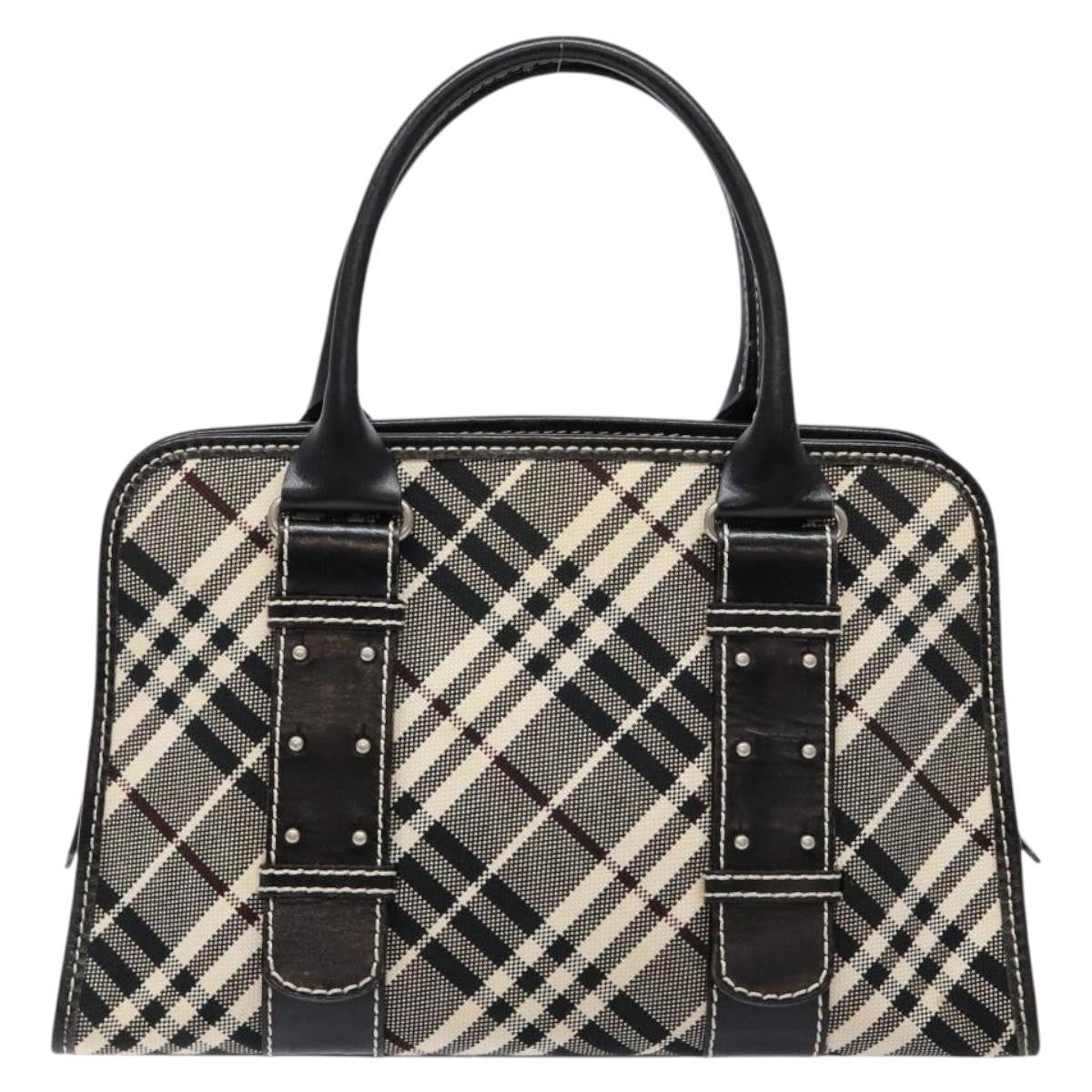 Burberry Belted handle handbag Nova check canvas, BLACK, CANVAS, Handbag