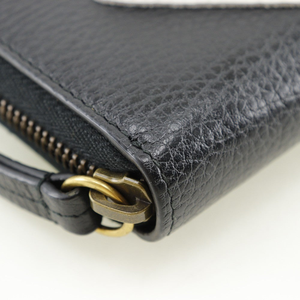Gucci GG Marmont Zip Around Wallet Leather, BLACK, LEATHER, Wallets
