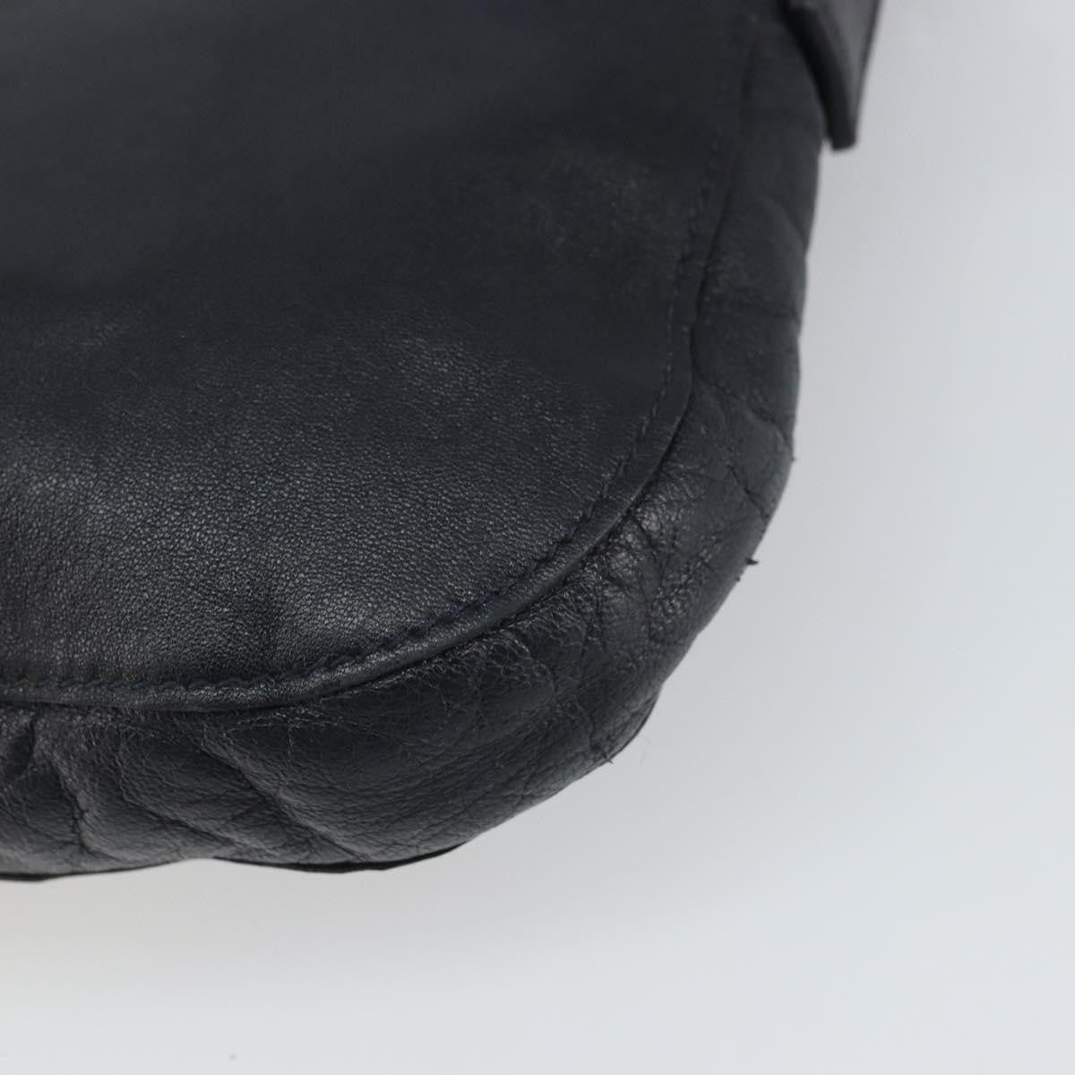 Celine Vintage Shoulder Bag Leather, NAVY, LEATHER, Shoulder bag