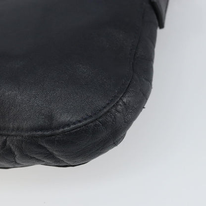 Celine Vintage Shoulder Bag Leather, NAVY, LEATHER, Shoulder bag