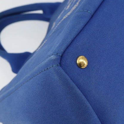 Prada Canapa Open Tote Canvas, BLUE, CANVAS, Tote bag