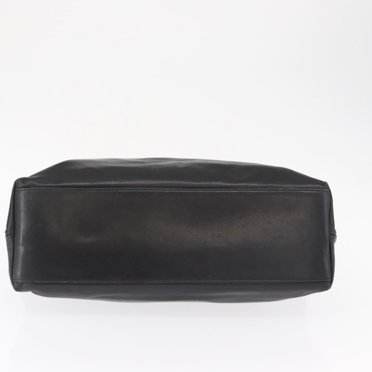 Chanel Chain Tote Leather, Black, Leather, Handbag