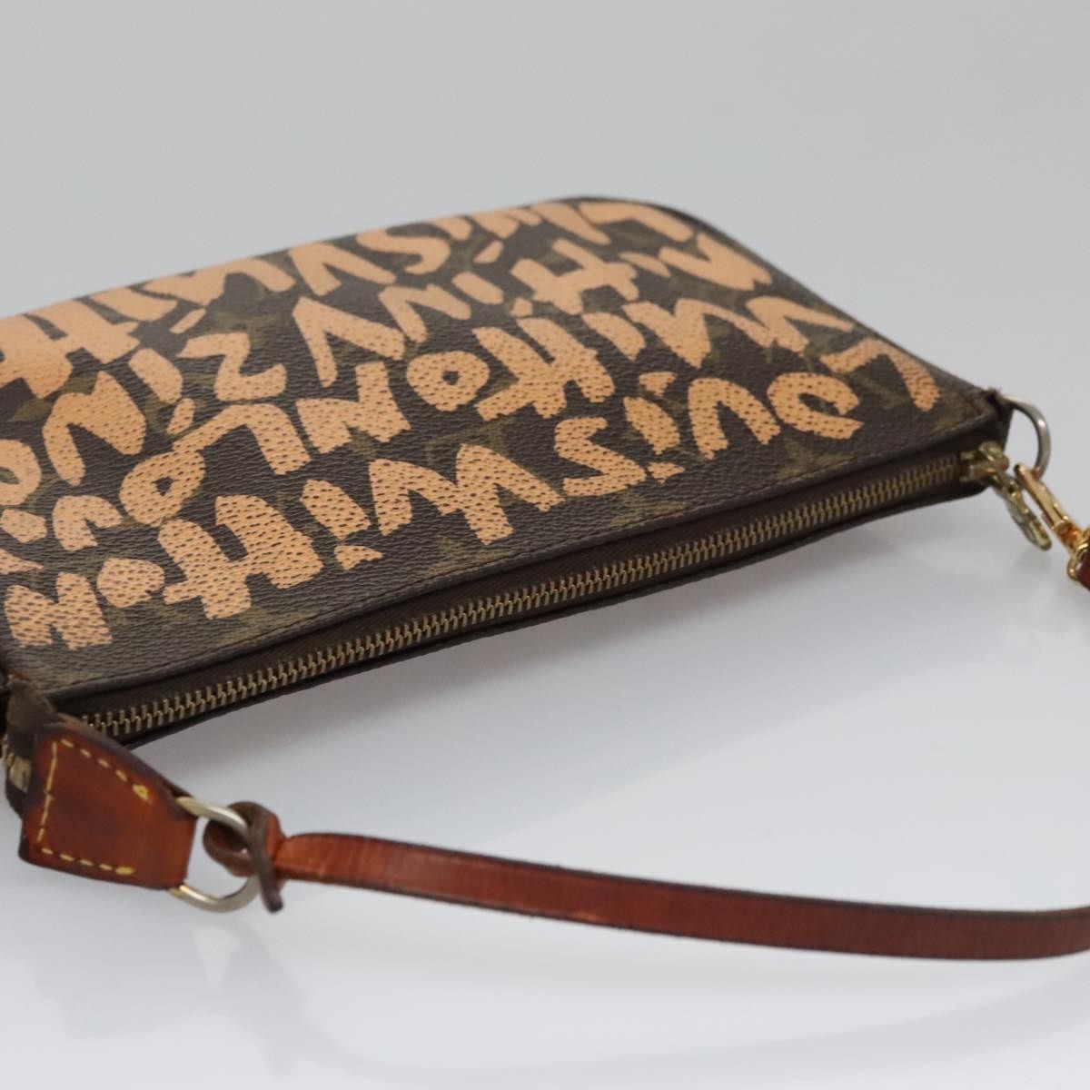 Louis Vuitton Pochette Accessoires Limited Edition Monogram Graffiti, ORANGE, CANVAS, Bag