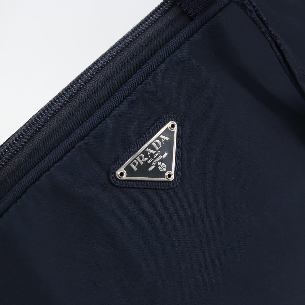 Prada Zip Around Tote Tessuto, Navy, Nylon, Handbag