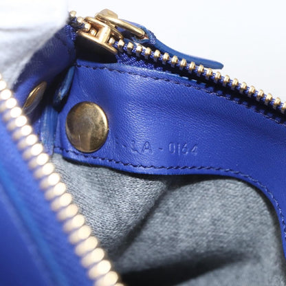 Celine Trio Crossbody Bag Leather, BLUE, LEATHER, Shoulder bag