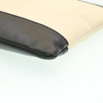 Balenciaga Navy Pochette Canvas and Leather, BEIGE, CANVAS, Clutche & pouche