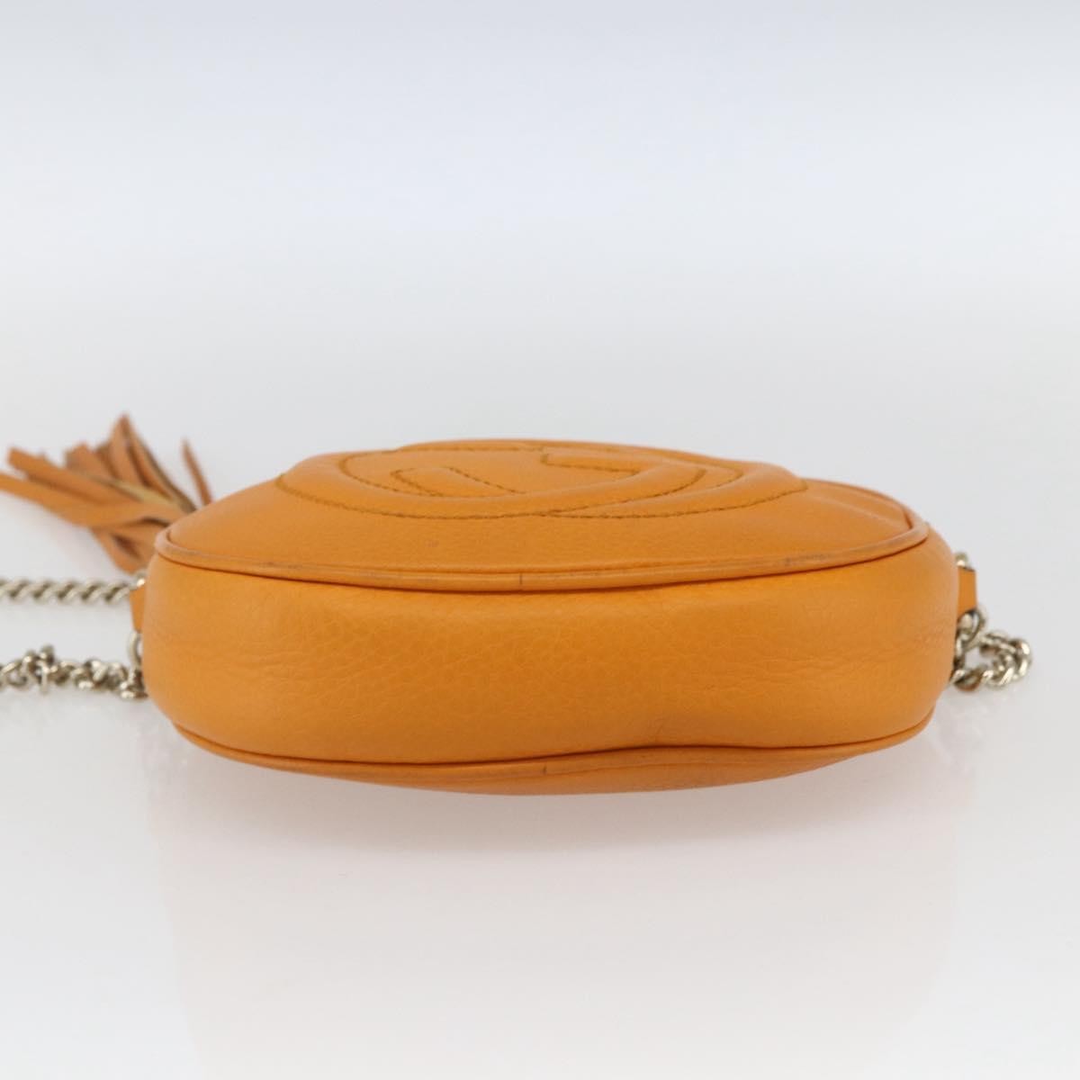 Gucci Soho Chain Bag Leather, ORANGE, LEATHER, Shoulder bag