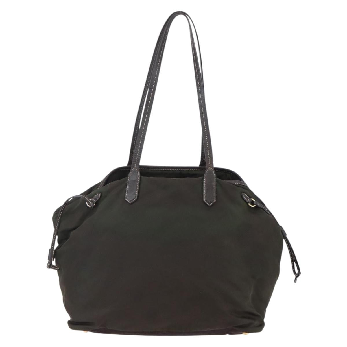 Prada Open Tote Tessuto, Khaki, Nylon, Tote Bag