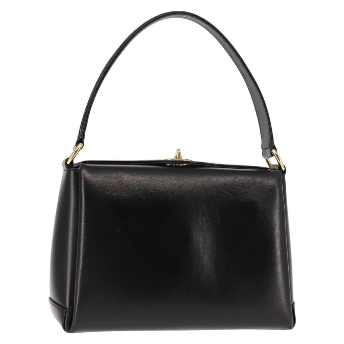 Gucci Vintage Convertible Box Crossbody Bag Leather, BLACK, LEATHER, Handbag