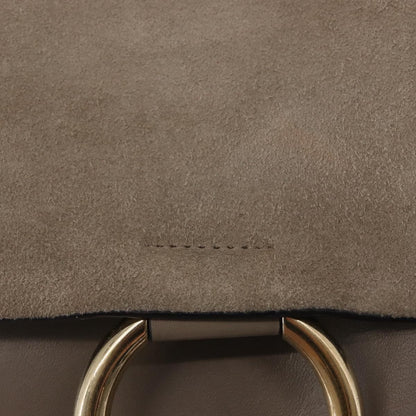 Chloe Faye Shoulder Bag Leather and Suede, BEIGE, SUEDE, Shoulder bag