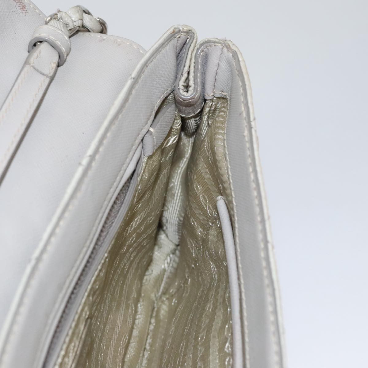 Prada Pushlock Chain Flap Bag Quilted Tessuto, BEIGE, NYLON, Shoulder bag