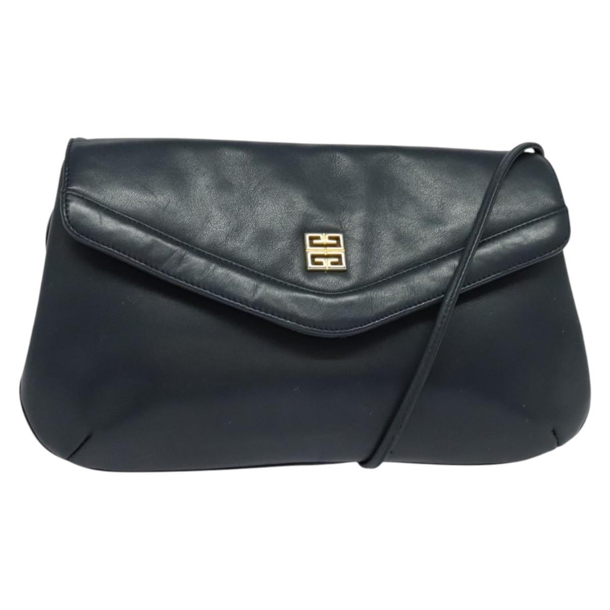Givenchy Vintage 4G shoulder bag Leather, NAVY, LEATHER, Shoulder bag