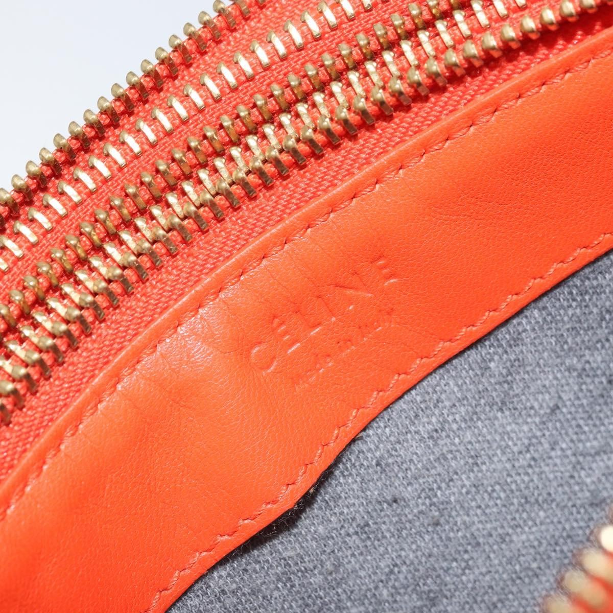 Celine Trio Crossbody Bag Leather, ORANGE, LEATHER, Shoulder bag