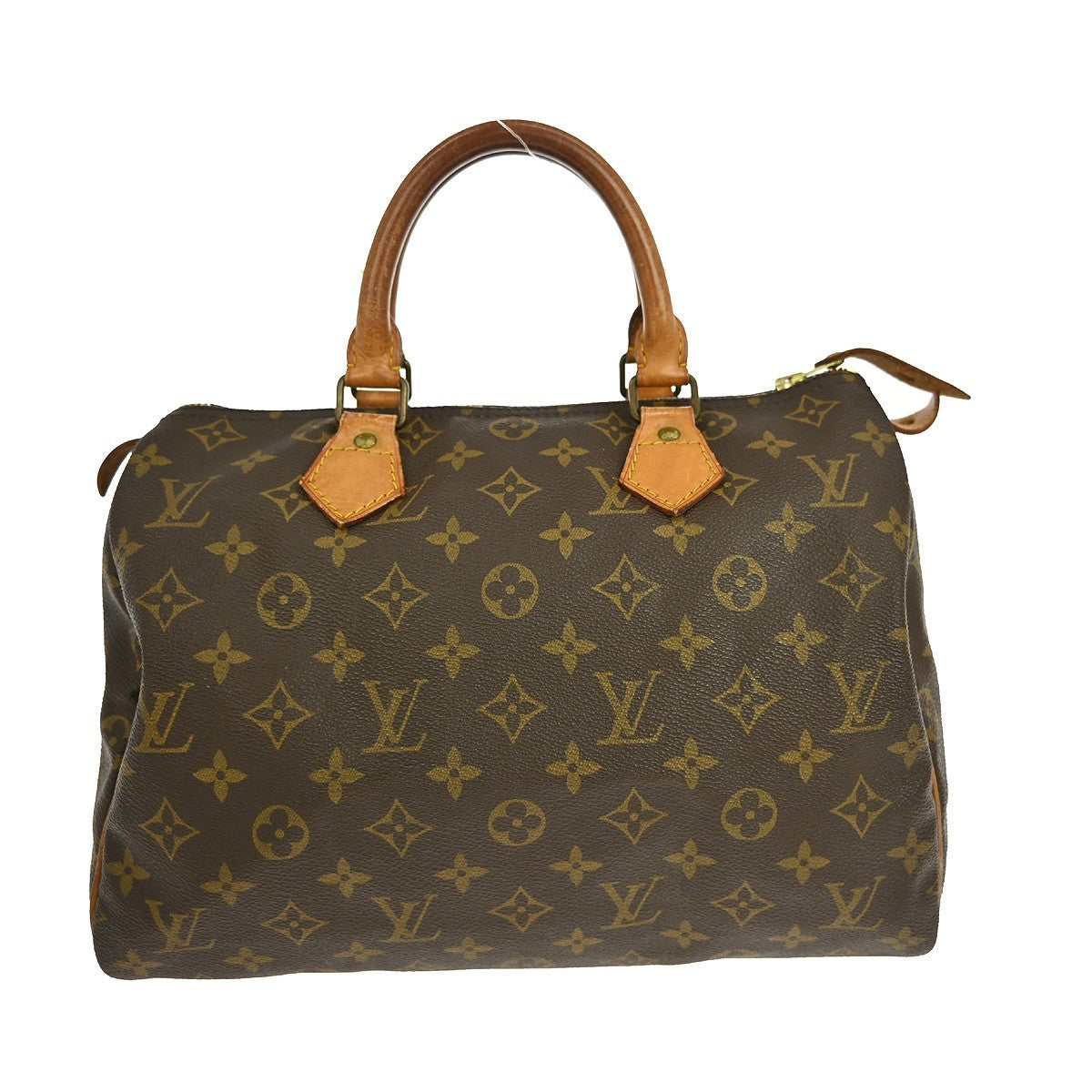Louis Vuitton Speedy Handbag Monogram Canvas, BROWN, MONOGRAM CANVAS,LEATHER, Handbag