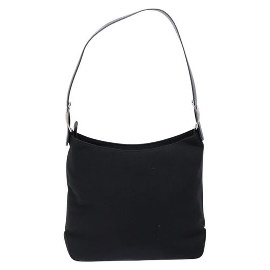 Salvatore Ferragamo Vala Shoulder Bag Canvas, BLACK, CANVAS, Shoulder bag