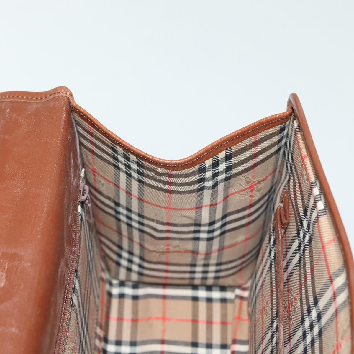Burberry Vintage Handbag Leather, BROWN, LEATHER, Handbag
