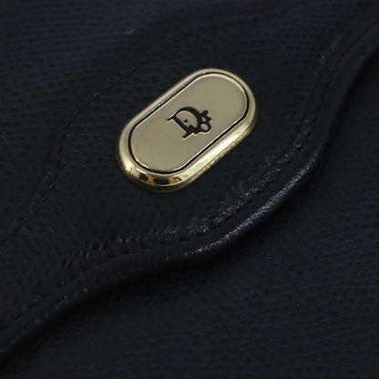 Christian Dior Vintage CD Chain Flap Shoulder Bag Leather, NAVY, LEATHER, Shoulder bag
