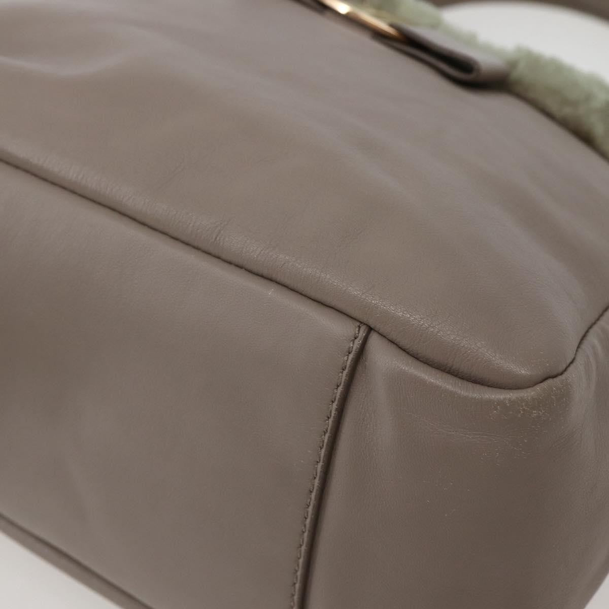 Salvatore Ferragamo Vala Leather, BEIGE, LEATHER, Handbag