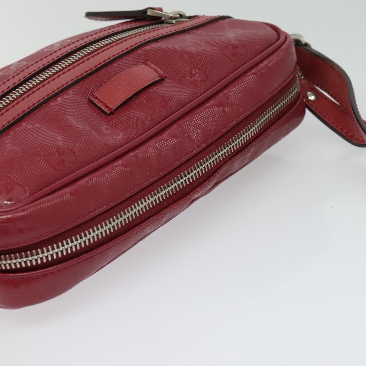 Gucci Zip Messenger Bag (Outlet) Canvas, RED, CANVAS, Shoulder bag