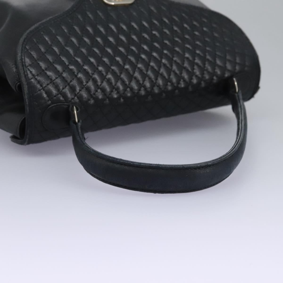 Bally Vintage Handbag Quilted Leather, Black, Leather, Handbag