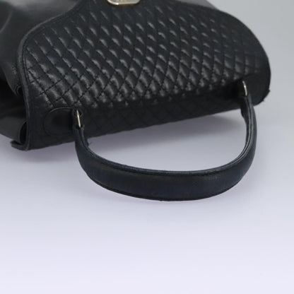 Bally Vintage Handbag Quilted Leather, Black, Leather, Handbag