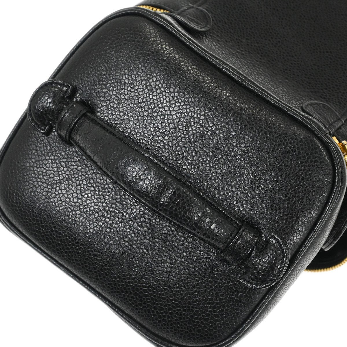 Chanel Vintage Timeless Cosmetic Case Caviar, BLACK, LEATHER, Handbag