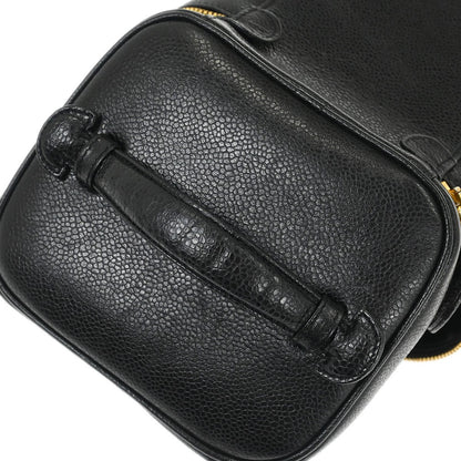 Chanel Vintage Timeless Cosmetic Case Caviar, BLACK, LEATHER, Handbag