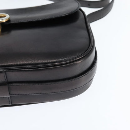 Celine Vintage Triomphe Shoulder Bag Leather, BROWN, LEATHER, Shoulder bag