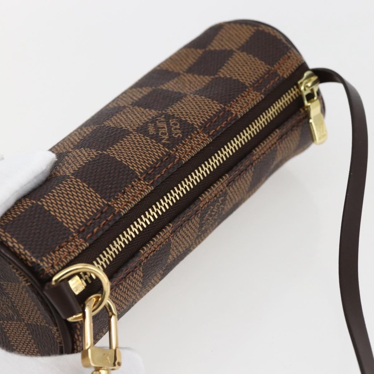 Louis Vuitton Papillon Pochette Damier, Brown, Canvas, Clutch