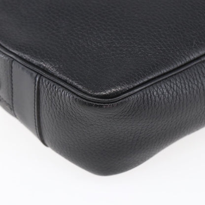 Celine Vintage Triomphe Shoulder Bag Leather, BLACK, LEATHER, Shoulder bag