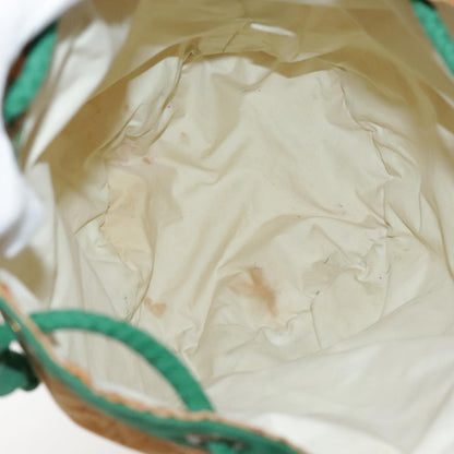 Hermes Vintage Drawstring Bucket Shoulder Bag Printed Canvas, ORANGE, CANVAS, Shoulder bag