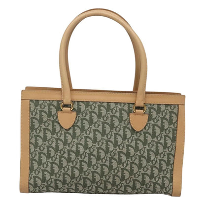 Christian Dior Vintage Trotter Double Pocket Tote Diorissimo Canvas, KHAKI, CANVAS, Tote bag