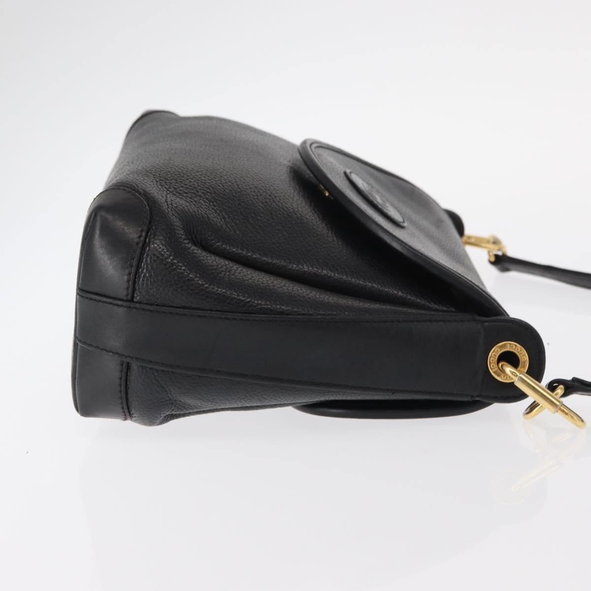 Gucci Vintage Flap Shoulder Bag Leather, BLACK, LEATHER, Shoulder bag