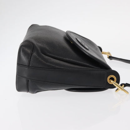 Gucci Vintage Flap Shoulder Bag Leather, BLACK, LEATHER, Shoulder bag