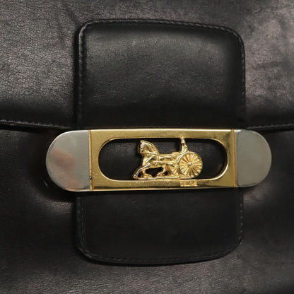 Celine Horse Carriage Shoulder bag Leather, BLACK, LEATHER, Shoulder bag