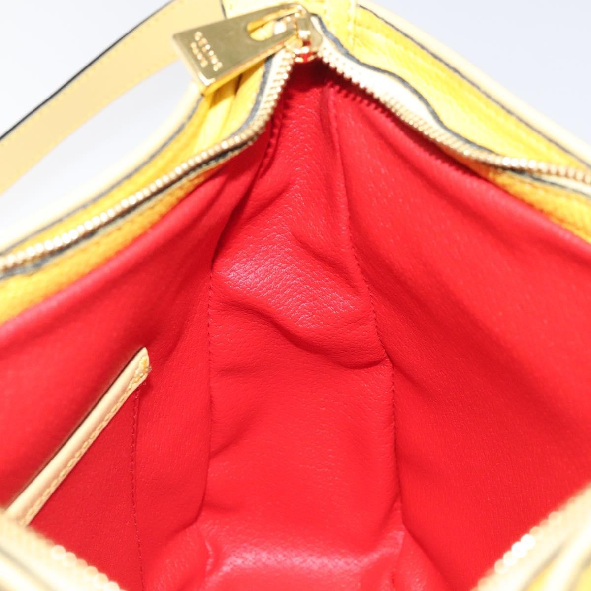 Celine Circle logo Leather, GOLD, LEATHER, Shoulder bag