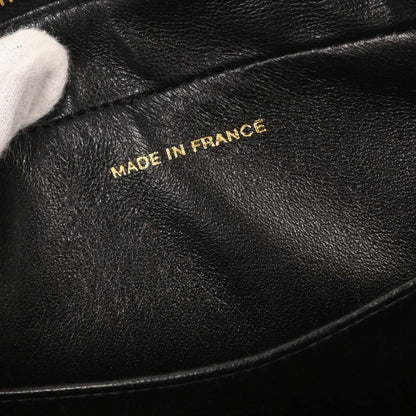 Chanel Vintage Coco Logo Zip Around Handle Bag Quilted Printed Canvas, BLACK, CANVAS, Handbag