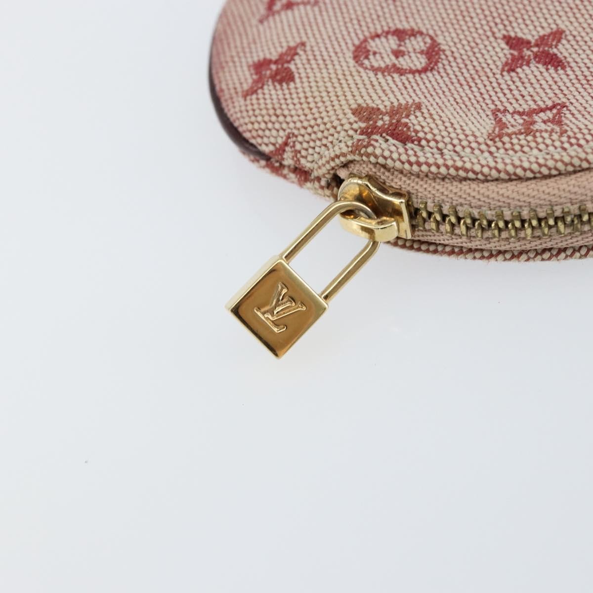 Louis Vuitton Round Coin Purse Mini Lin, RED, CANVAS, Wallets