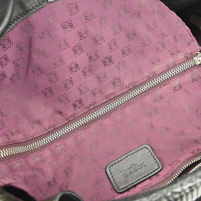 Loewe Aire Hobo Patent, BLACK, PATENT_LEATHER, Handbag