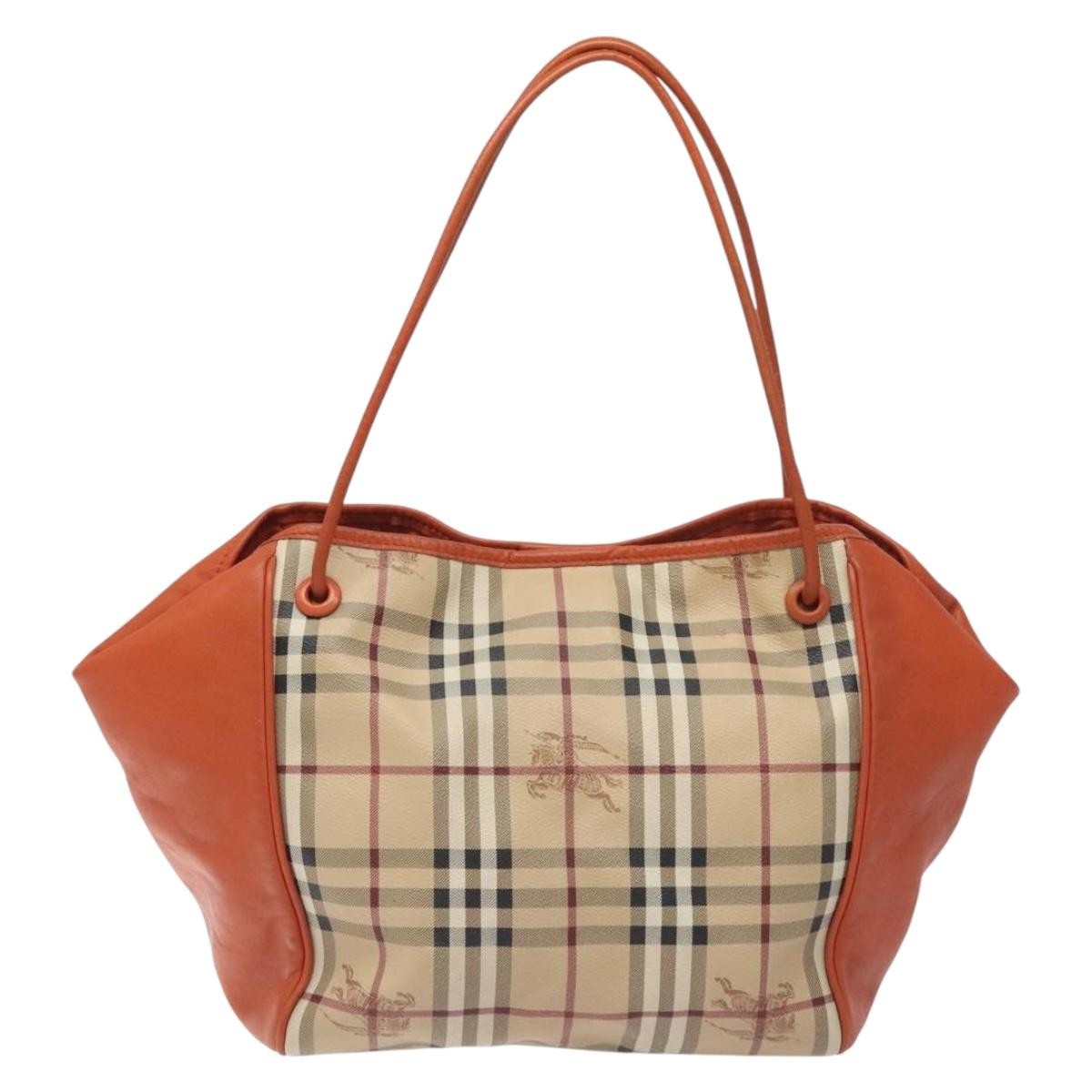 Burberry Canterbury Panels Tote Haymarket Coated Canvas and Leather, BEIGE, PVC, Tote bag