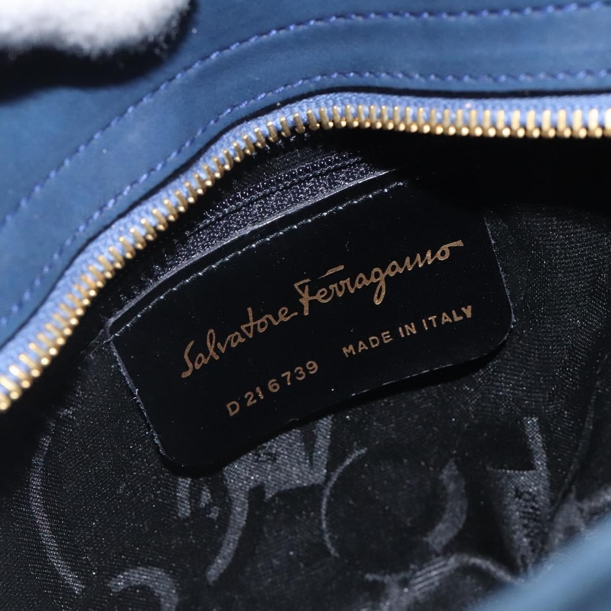 Salvatore Ferragamo Vala Handbag Suede, BLUE, SUEDE, Handbag