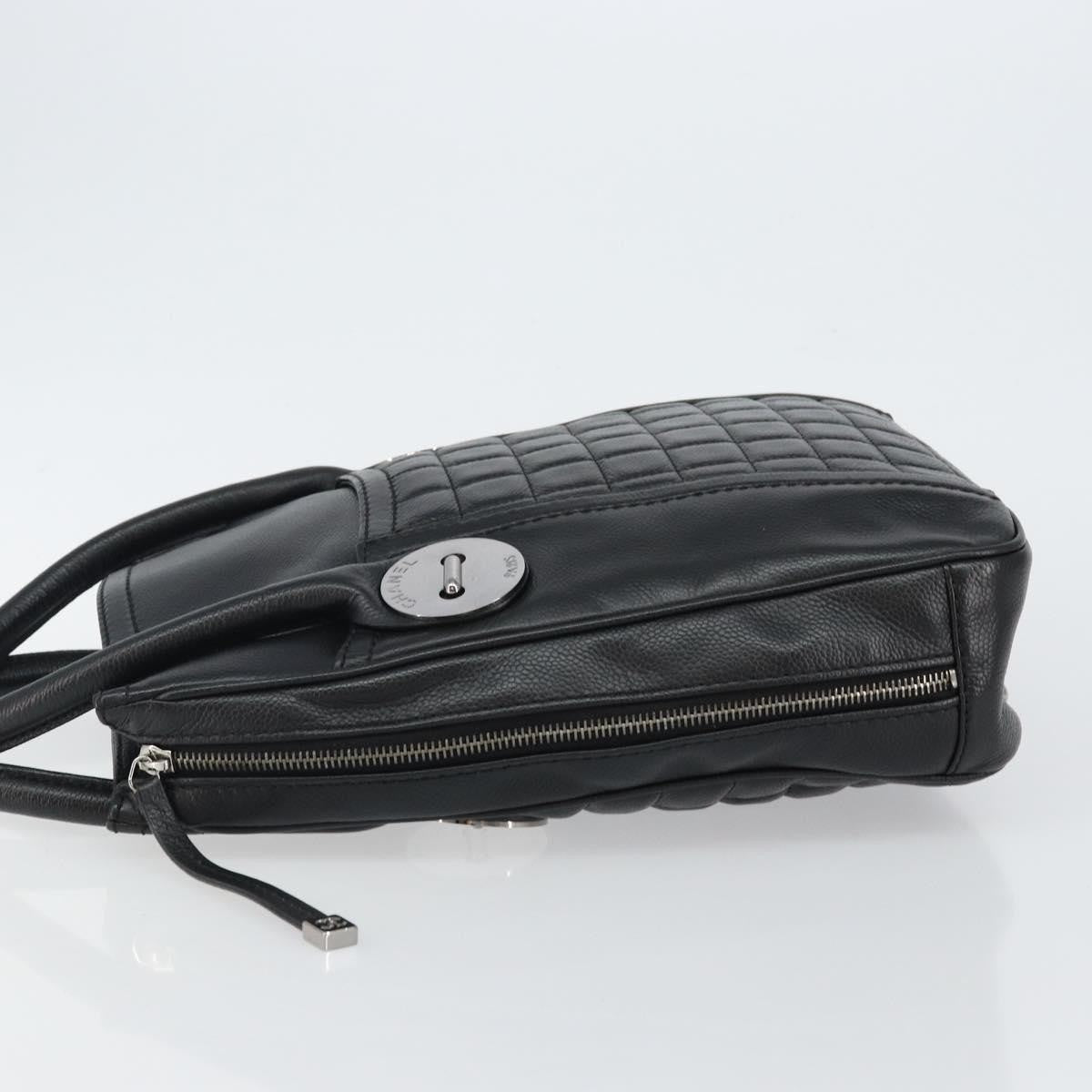 Chanel Vintage Button Tote Quilted Caviar, BLACK, LEATHER, Tote bag