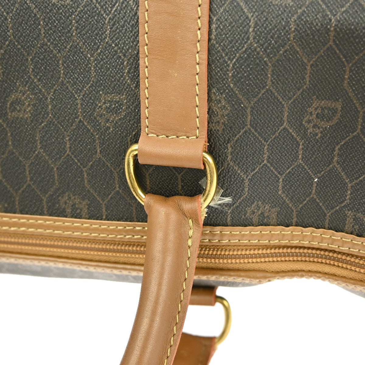 Christian Dior Vintage Honeycomb Boston bag Canvas and Leather, BLACK, PVC, Travel bag