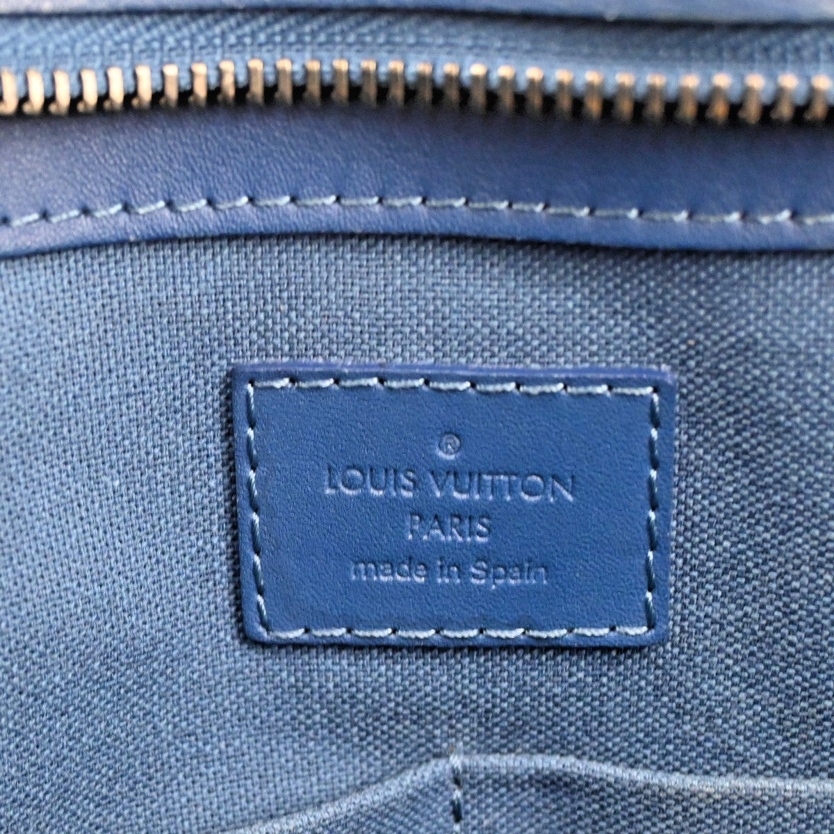 Louis Vuitton Tadao Handbag Damier Infini Leather, BLUE, LEATHER, Tote bag